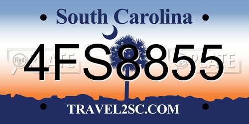 4FS8855 South Carolina License Plate