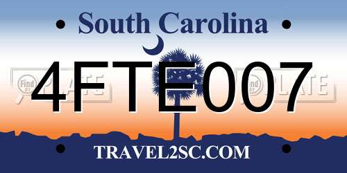 4FTE007 South Carolina License Plate