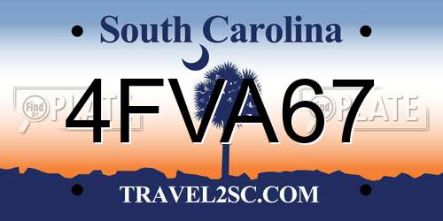 4FVA67 South Carolina License Plate