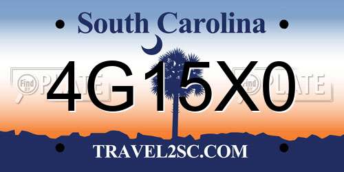 4G15X0 South Carolina License Plate