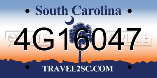 4G16047 South Carolina License Plate
