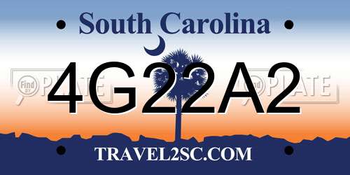 4G22A2 South Carolina License Plate
