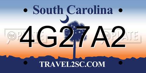 4G27A2 South Carolina License Plate