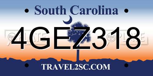 4GEZ318 South Carolina License Plate