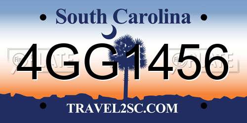 4GG1456 South Carolina License Plate