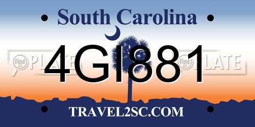 4GI881 South Carolina License Plate