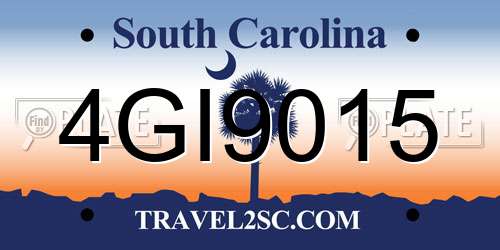 4GI9015 South Carolina License Plate