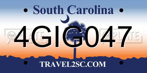 4GIG047 South Carolina License Plate