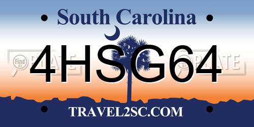 4HSG64 South Carolina License Plate