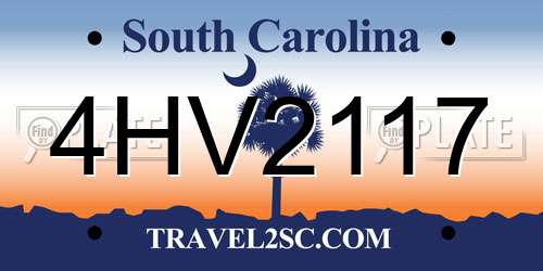 4HV2117 South Carolina License Plate