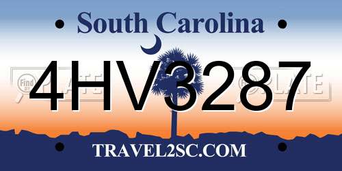 4HV3287 South Carolina License Plate