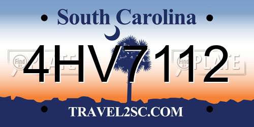 4HV7112 South Carolina License Plate