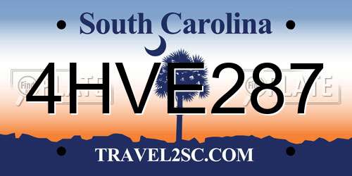 4HVE287 South Carolina License Plate
