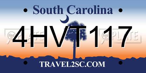 4HVT117 South Carolina License Plate
