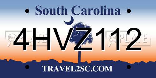 4HVZ112 South Carolina License Plate