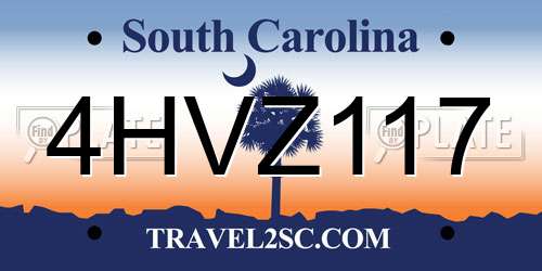 4HVZ117 South Carolina License Plate