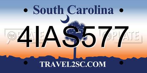 4IAS577 South Carolina License Plate