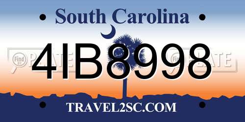 4IB8998 South Carolina License Plate
