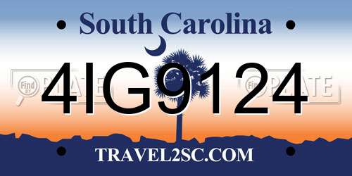 4IG9124 South Carolina License Plate