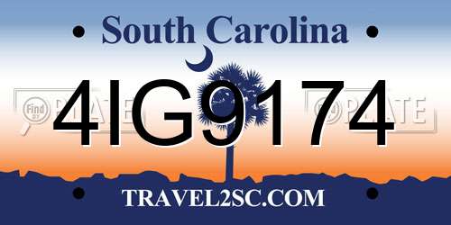 4IG9174 South Carolina License Plate