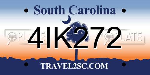 4IK272 South Carolina License Plate