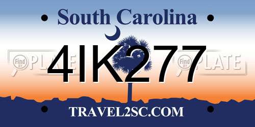4IK277 South Carolina License Plate