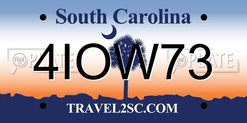 4IOW73 South Carolina License Plate