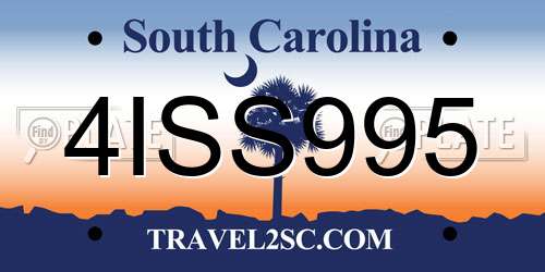 4ISS995 South Carolina License Plate