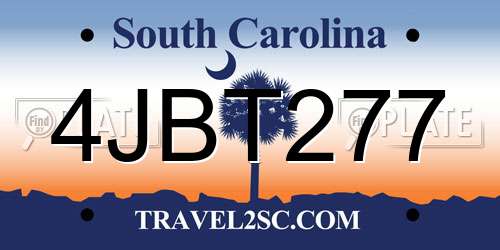 4JBT277 South Carolina License Plate