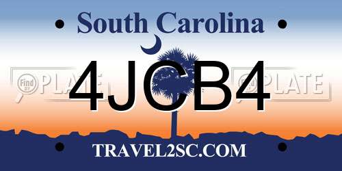 4JCB4 South Carolina License Plate