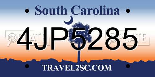 4JP5285 South Carolina License Plate