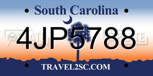 4JP5788 South Carolina License Plate