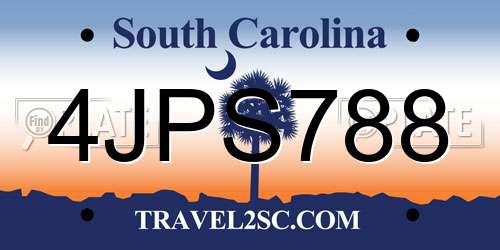 4JPS788 South Carolina License Plate