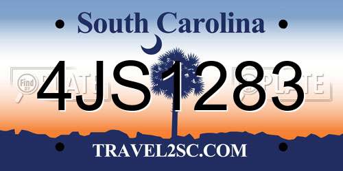 4JS1283 South Carolina License Plate
