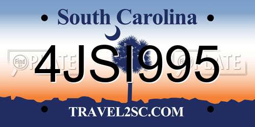 4JSI995 South Carolina License Plate
