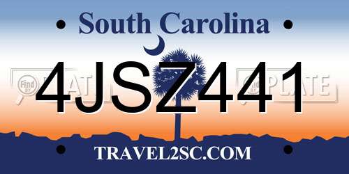 4JSZ441 South Carolina License Plate
