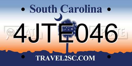 4JTE046 South Carolina License Plate