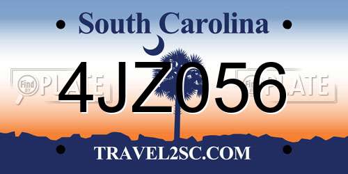 4JZ056 South Carolina License Plate