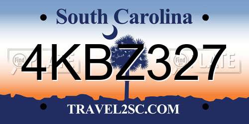 4KBZ327 South Carolina License Plate