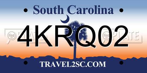 4KRQ02 South Carolina License Plate