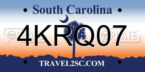 4KRQ07 South Carolina License Plate