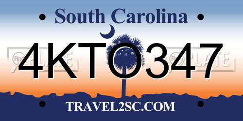 4KTO347 South Carolina License Plate