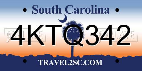 4KTQ342 South Carolina License Plate
