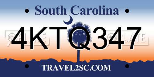4KTQ347 South Carolina License Plate