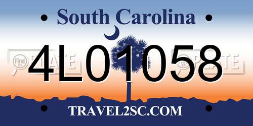 4L01058 South Carolina License Plate