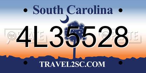 4L35528 South Carolina License Plate