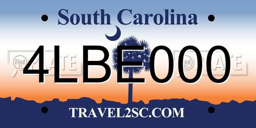 4LBE000 South Carolina License Plate