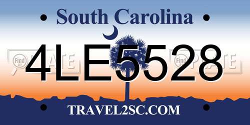 4LE5528 South Carolina License Plate