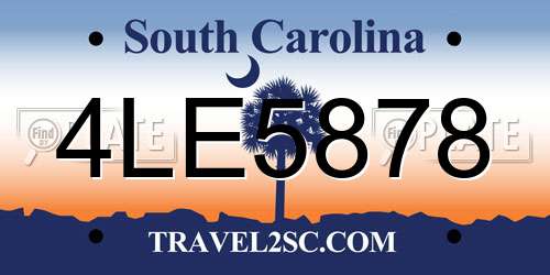 4LE5878 South Carolina License Plate