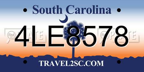 4LE8578 South Carolina License Plate